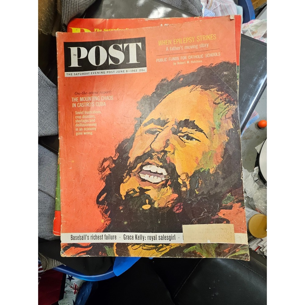 Vintage Saturday Evening Post June 8 1963 Fidel Castro Cuba Grace Kelly Magazine